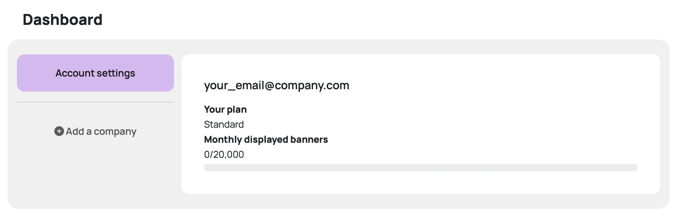 View of Citeway dashboard after registering